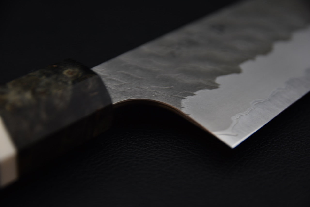 Nigara Hamono Aogami Super Tsuchime Migaki Gyuto Kiritsuke 240mm Birch Wood