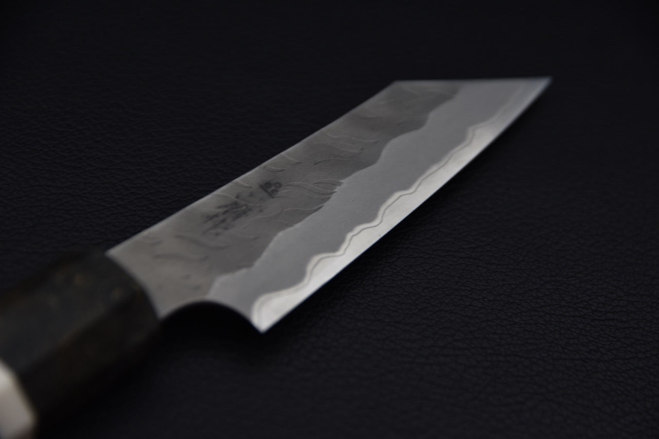 Nigara Hamono Aogami Super Tsuchime Migaki Paring Kiritsuke 95mm Stabilized Birch Wood