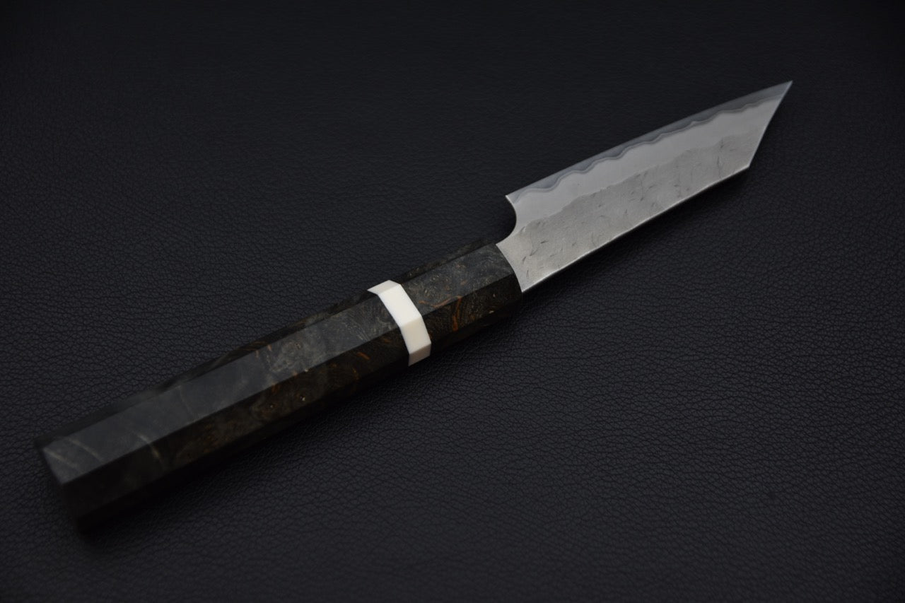 Nigara Hamono Aogami Super Tsuchime Migaki Paring Kiritsuke 95mm Bois de Bouleau Stabilisé