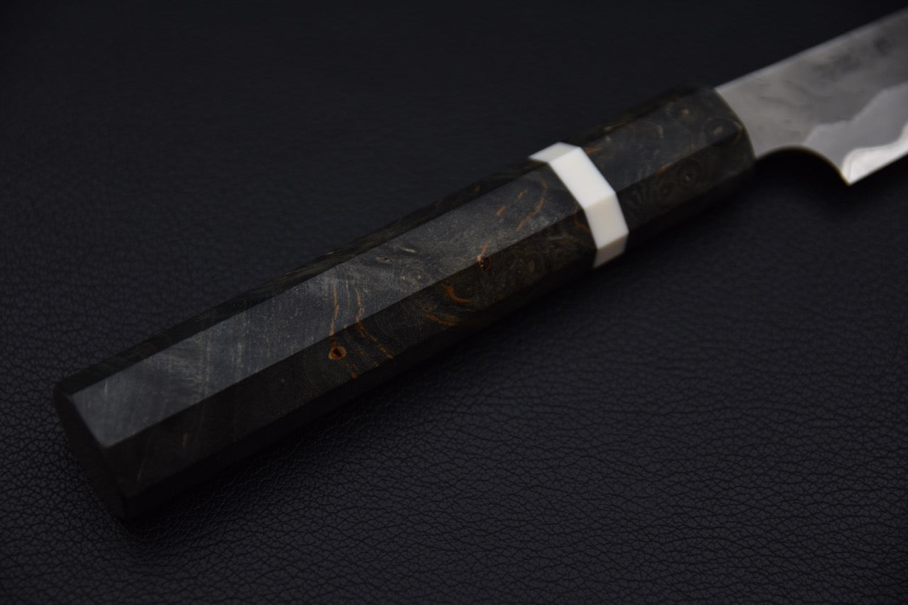 Nigara Hamono Aogami Super Tsuchime Migaki Paring Kiritsuke 95mm Bois de Bouleau Stabilisé