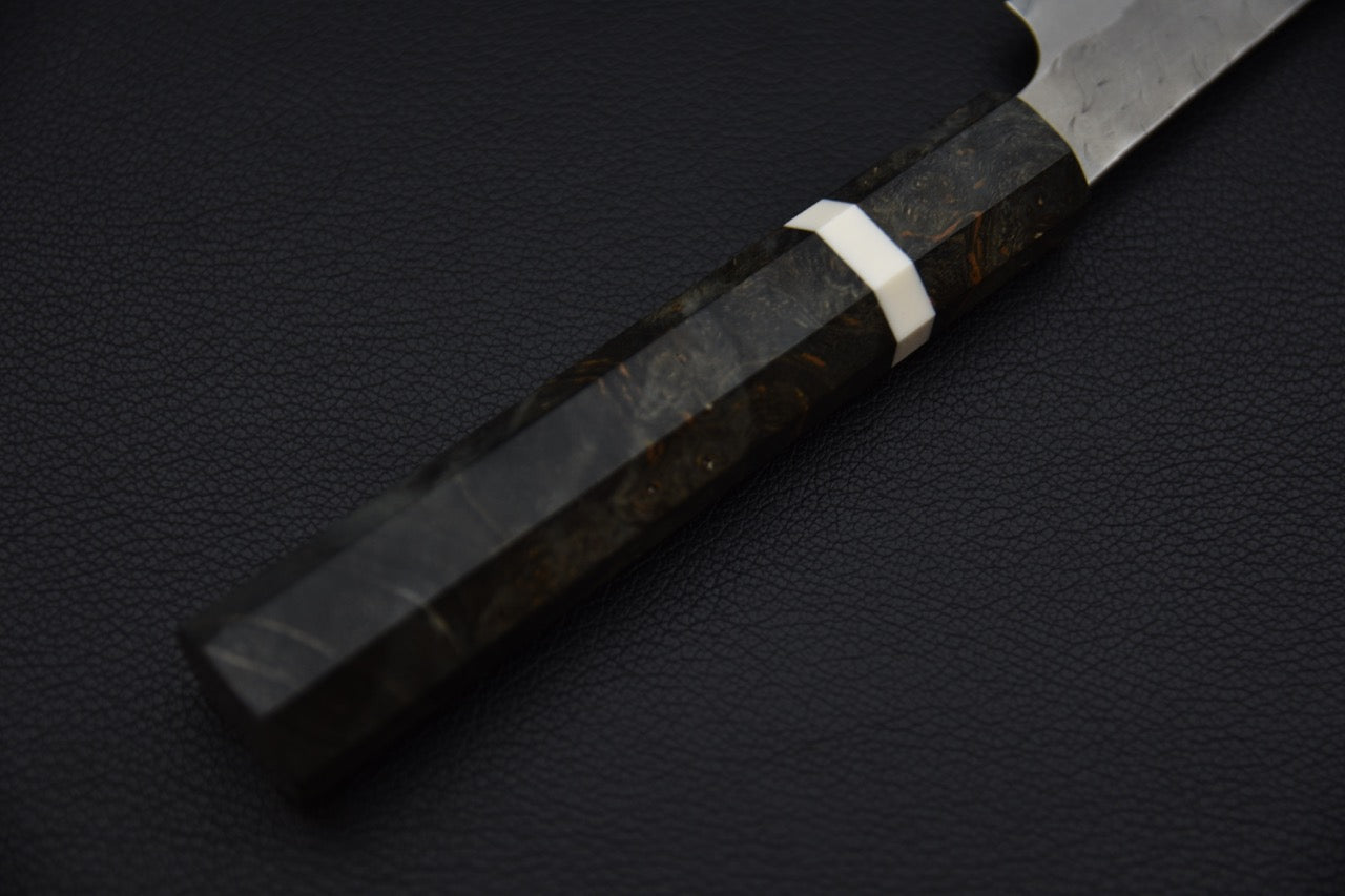Nigara Hamono Aogami Super Tsuchime Migaki Paring Kiritsuke 95mm Bois de Bouleau Stabilisé