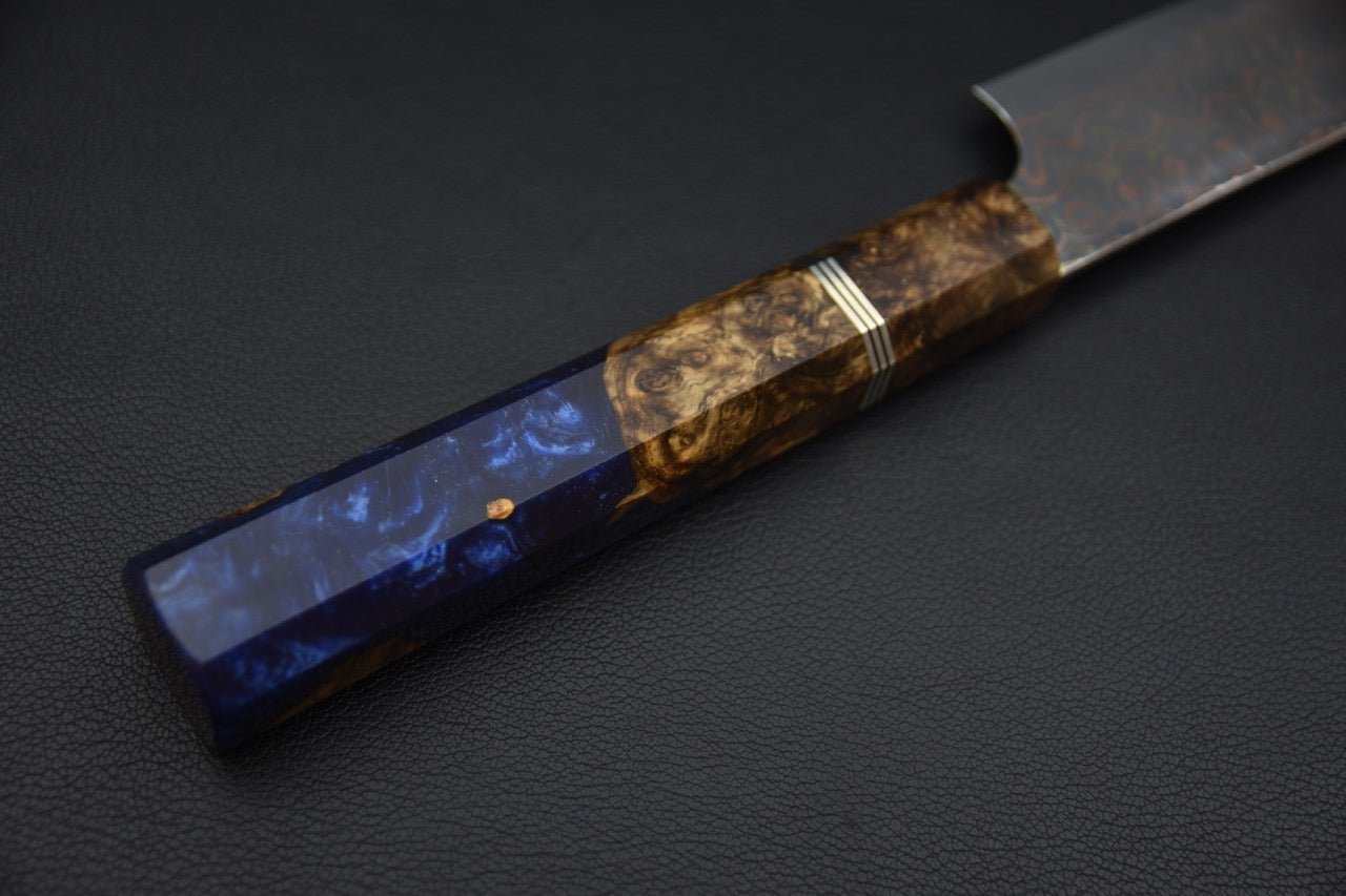 Nigara Hamono Aogami #2 Rainbow Damascus Sujihiki 255mm