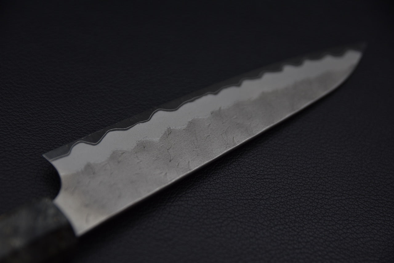 Nigara Hamono Aogamo Super Migaki Tsuchime Petty 150mm Stabilized Birch Wood