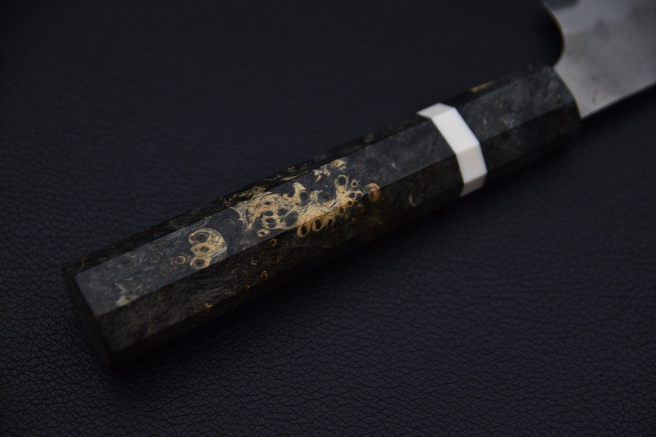 Nigara Hamono Aogamo Super Migaki Tsuchime Petty 150mm Stabilized Birch Wood