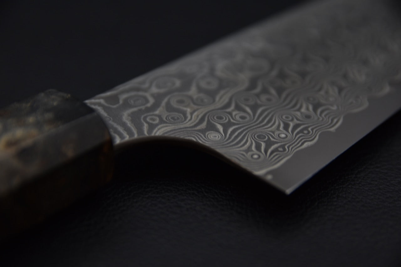 Nigara Hamono SG2 Anmon Damascus Bunka Birch Wood