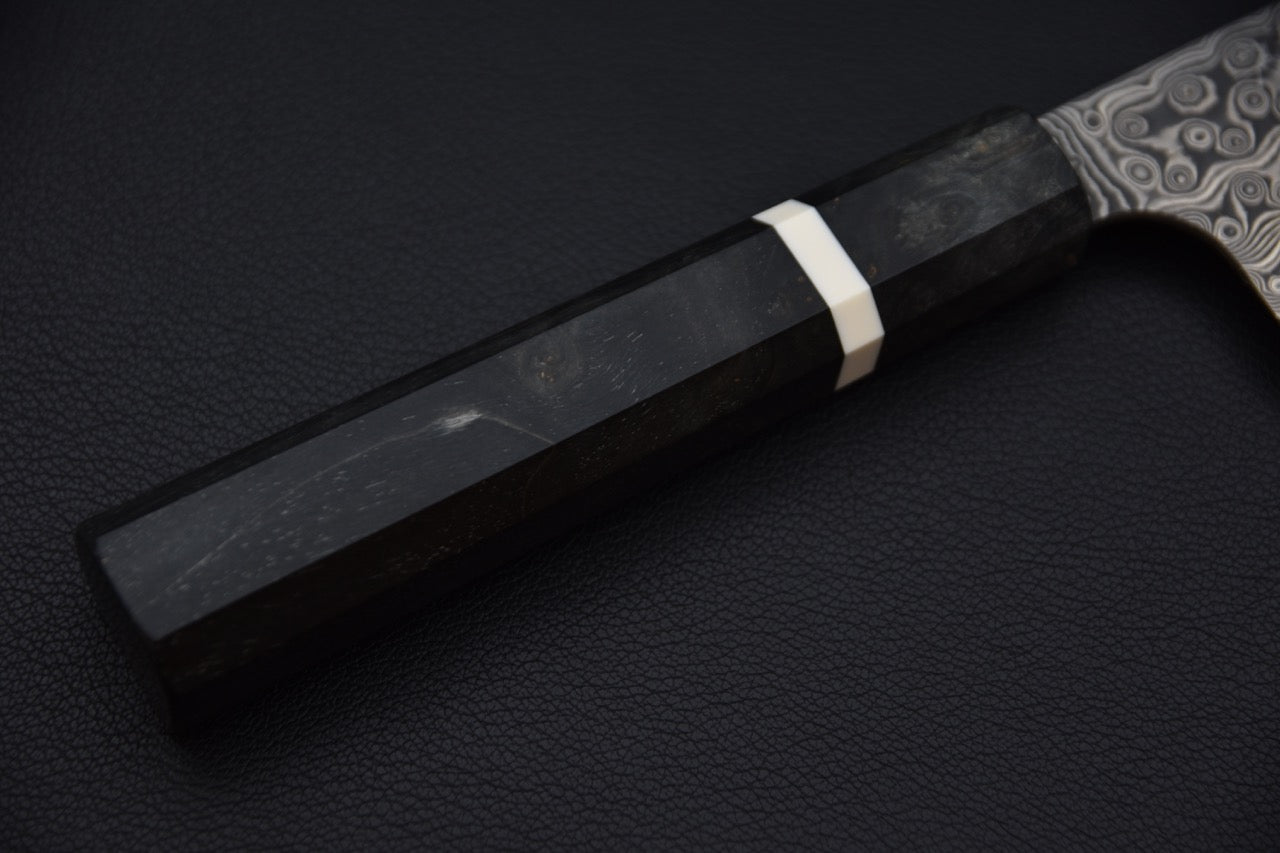 Nigara Hamono SG2 Anmon Damascus Kiritsuke Gyuto 210mm Bouleau