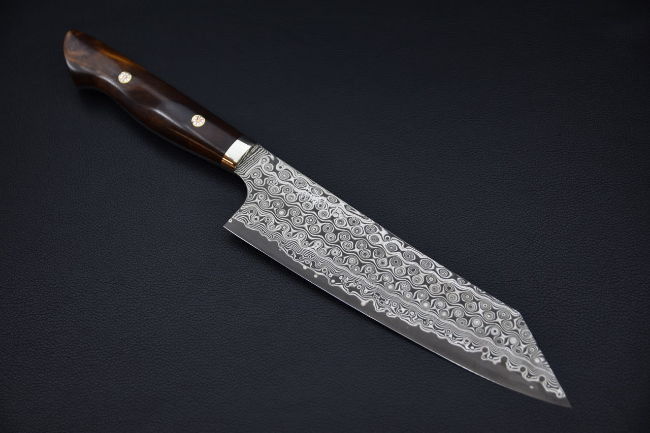 Nigara Hamono SG2 Anmon Damascus Kiritsuke Gyuto 210mm Ironwood