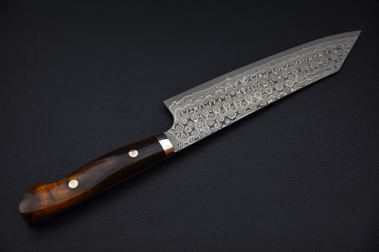 Nigara Hamono SG2 Anmon Damascus Kiritsuke Gyuto 210mm Ironwood