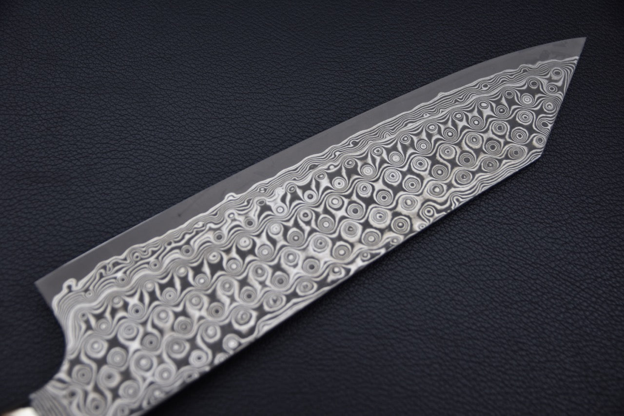 Nigara Hamono SG2 Anmon Damascus Kiritsuke Gyuto 210mm Ironwood