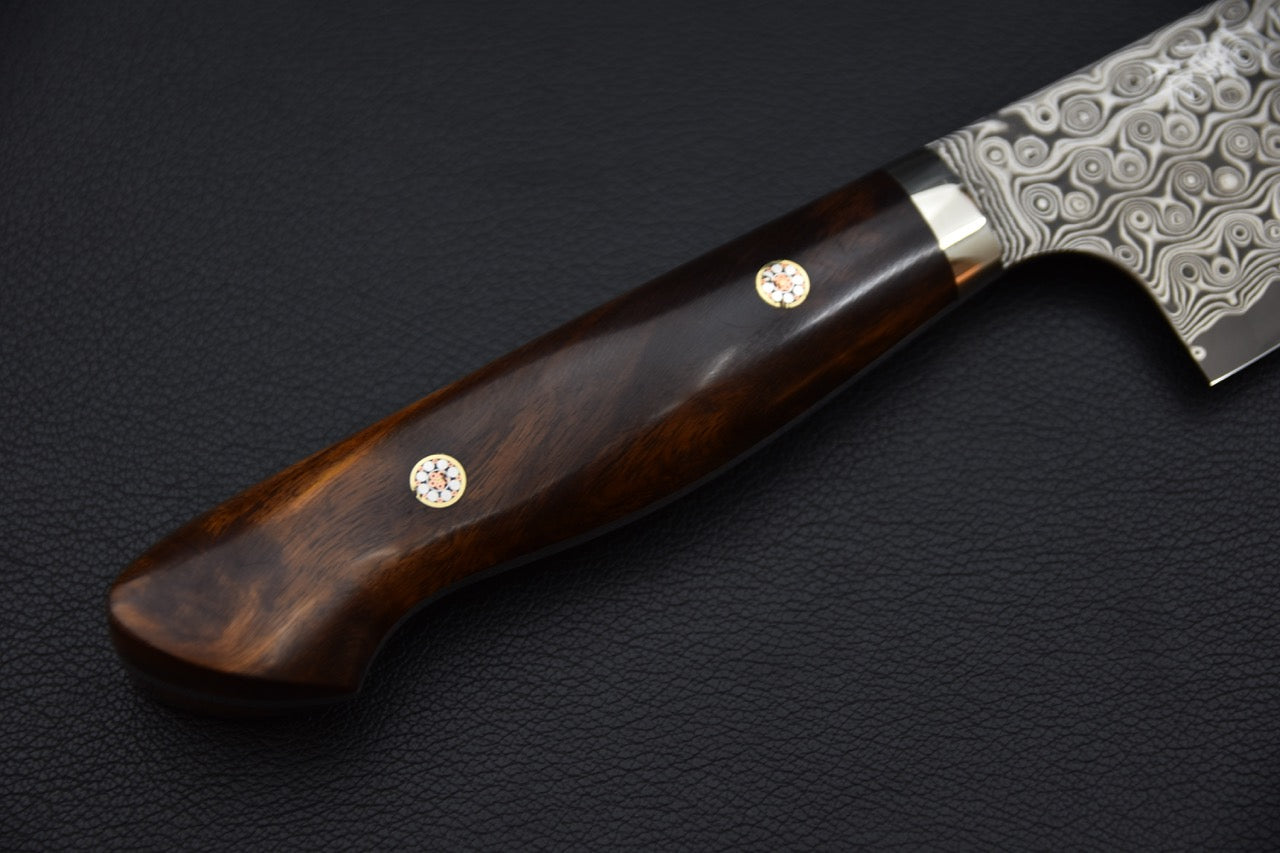 Nigara Hamono SG2 Anmon Damascus Kiritsuke Gyuto 210mm Ironwood