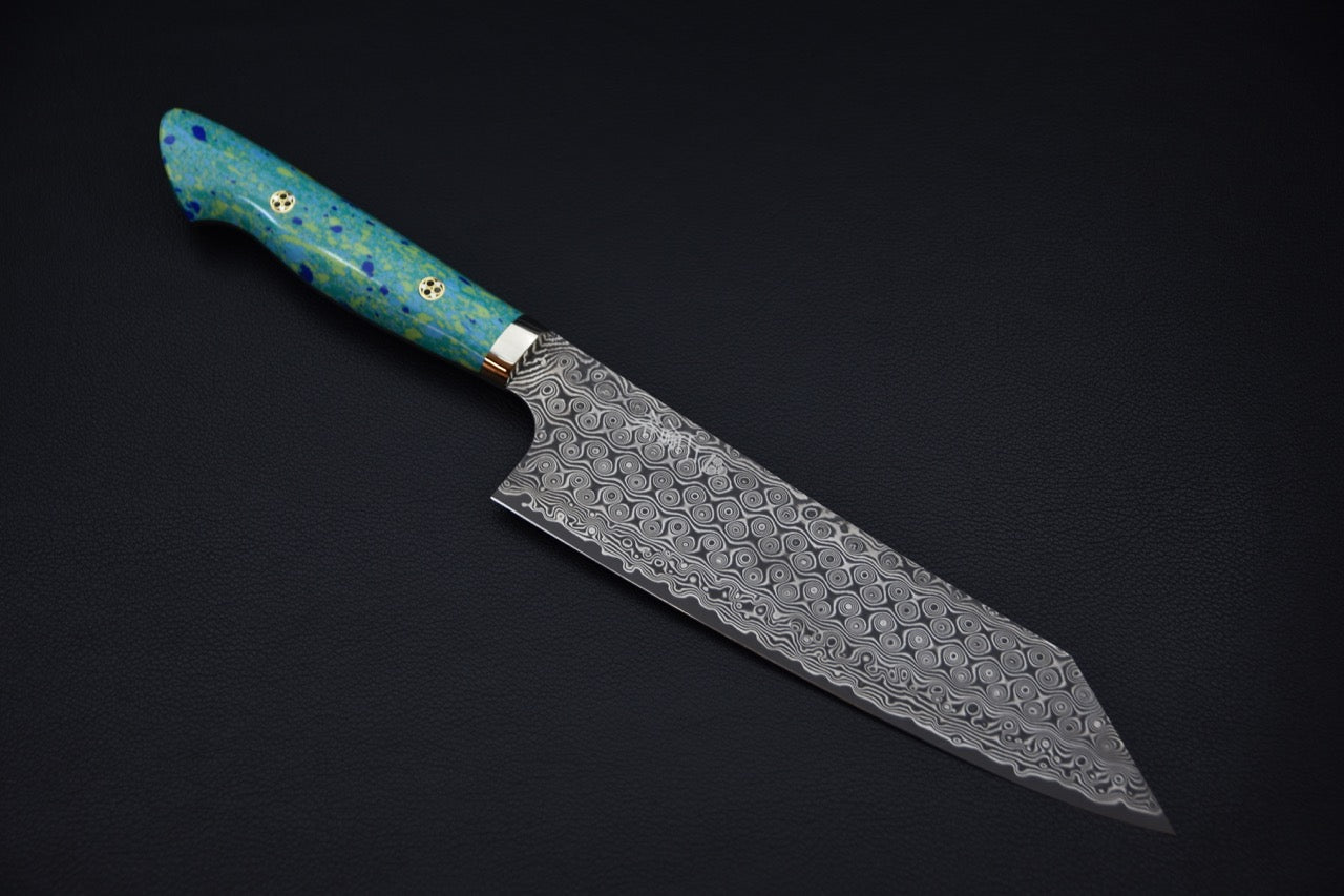 Nigara Hamono SG2 Anmon Damascus Kiritsuke Gyuto 210mm Neptune