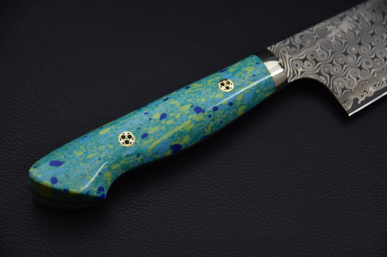 Nigara Hamono SG2 Anmon Damascus Kiritsuke Gyuto 210mm Neptune