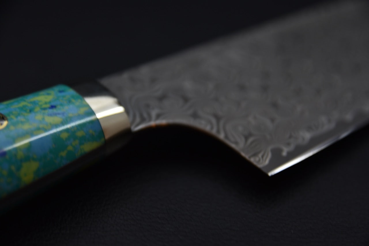 Nigara Hamono SG2 Anmon Damascus Kiritsuke Gyuto 210mm Neptune