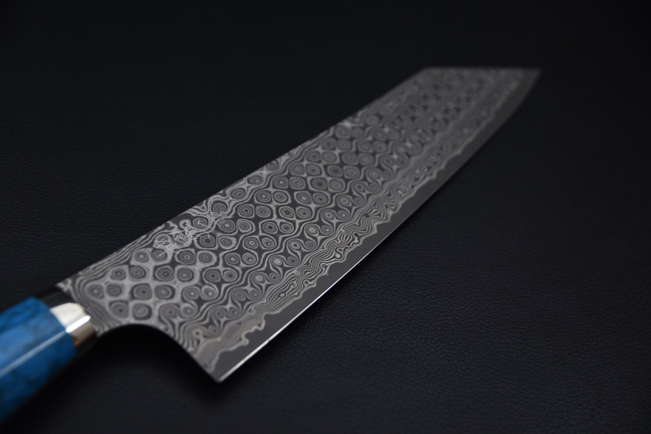 Nigara Hamono SG2 Anmon Damascus Kiritsuke Gyuto 240mm Turquoise