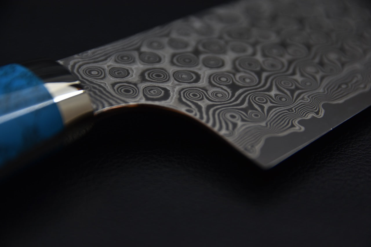 Nigara Hamono SG2 Anmon Damascus Kiritsuke Gyuto 240mm Turquoise