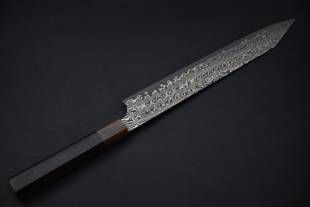 Nigara Hamono SG2 Anmon Damascus Kiritsuke Sujihiki 255mm Ébène