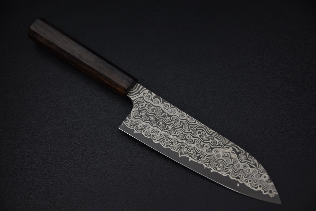 Nigara Hamono SG2 Anmon Damascus Santoku Ébène