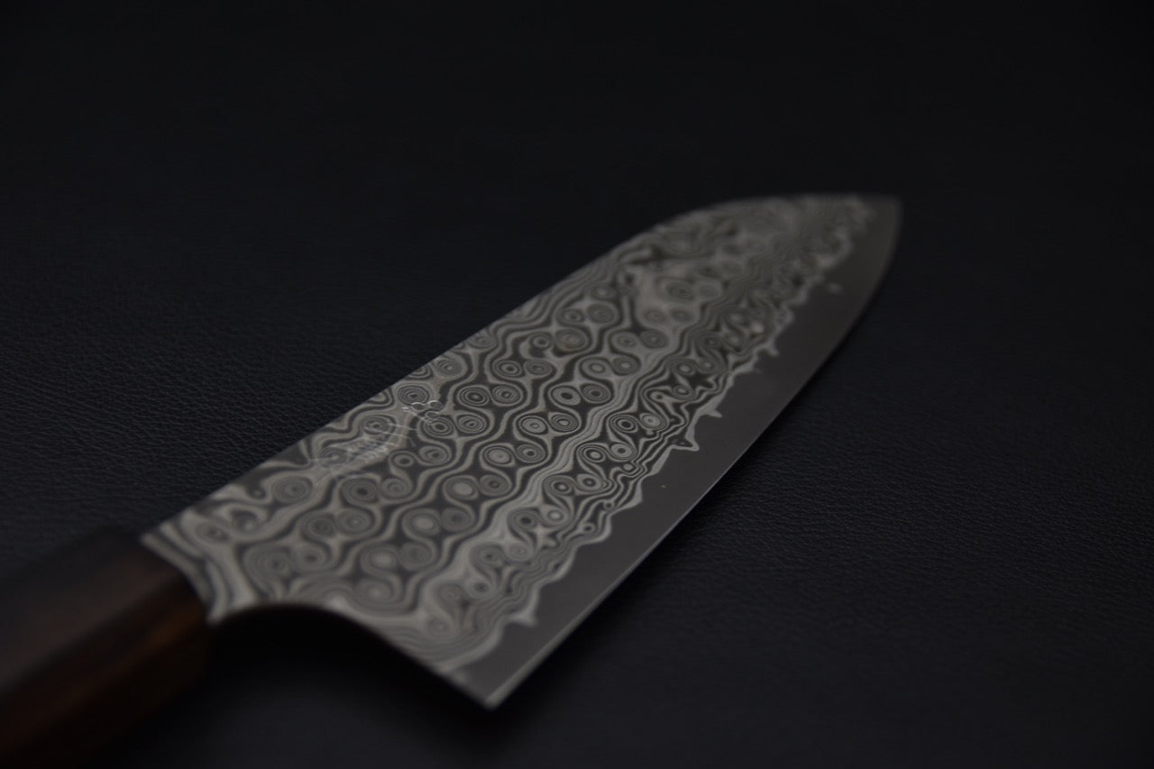 Nigara Hamono SG2 Anmon Damascus Santoku Ébène