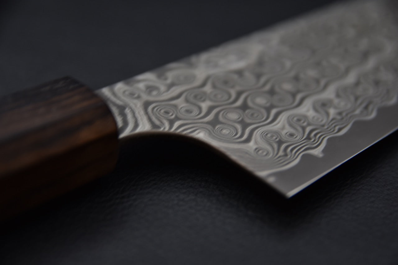 Nigara Hamono SG2 Anmon Damascus Santoku Ébène