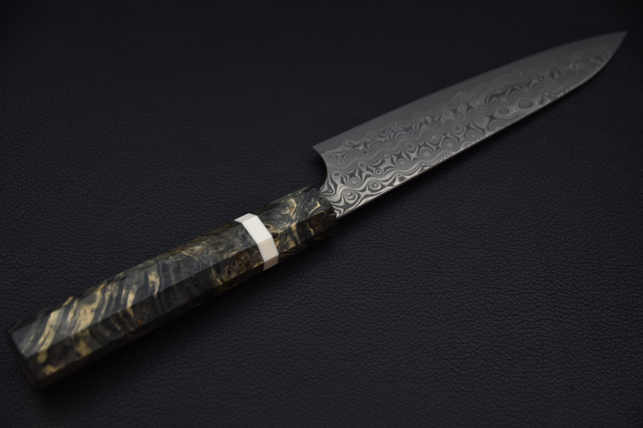 Nigara Hamono SG2 Damascus Anmon Damascus Petty 150mm Bouleau
