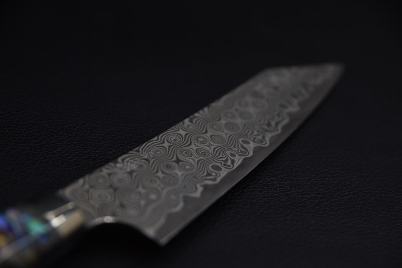 Nigara Hamono SG2 Damascus Anmon Damascus Petty Kiritsuke 150mm Abalone