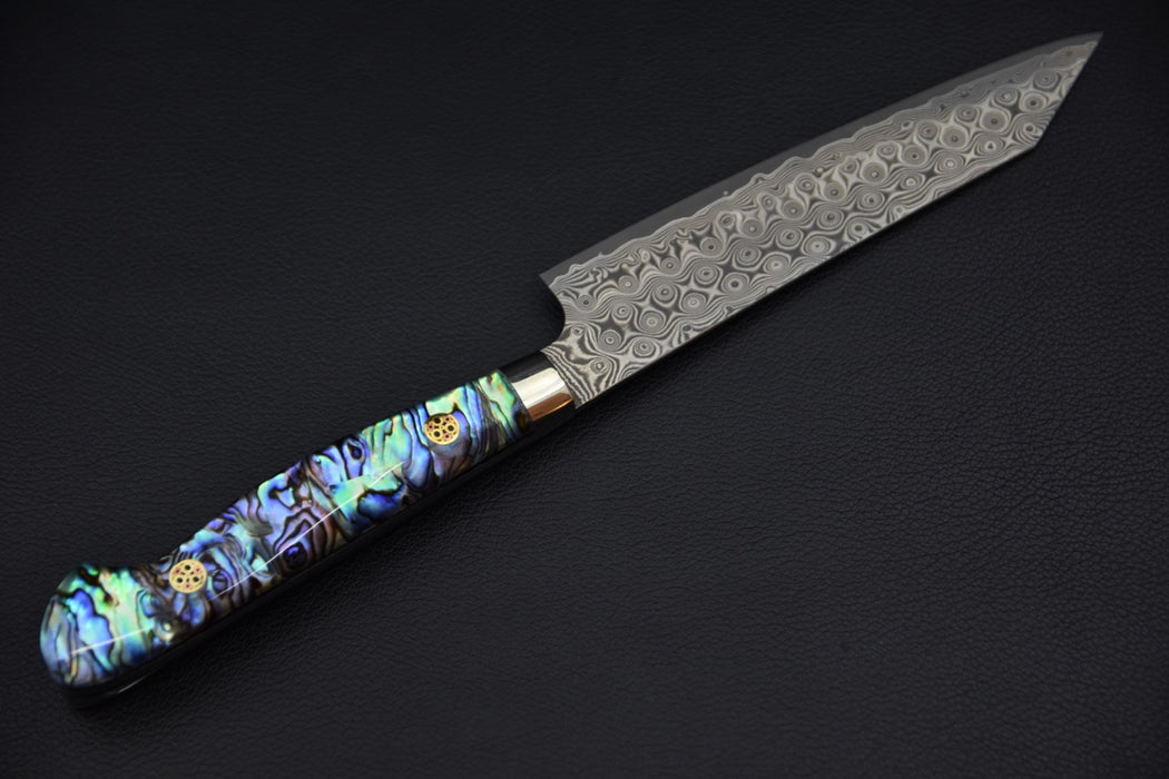 Nigara Hamono SG2 Damascus Anmon Damascus Petty Kiritsuke 150mm Abalone