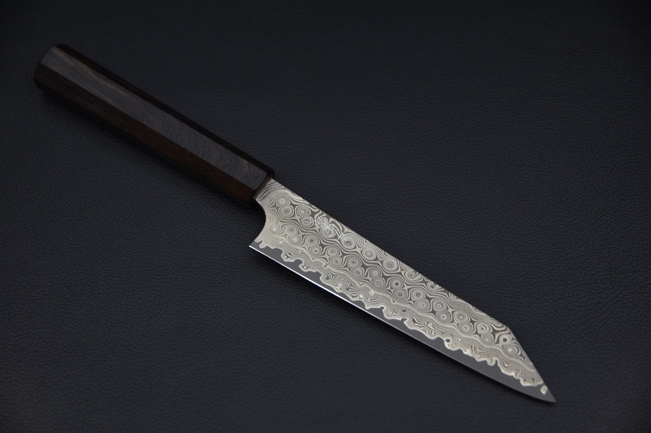 Nigara Hamono SG2 Damascus Anmon Kiritsuke Petty 150mm Ebony