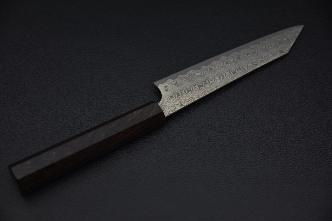 Nigara Hamono SG2 Damascus Anmon Kiritsuke Petty 150mm Ebony