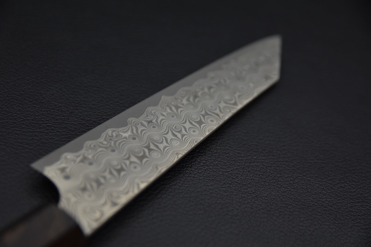 Nigara Hamono SG2 Damascus Anmon Kiritsuke Petty 150mm Ebony