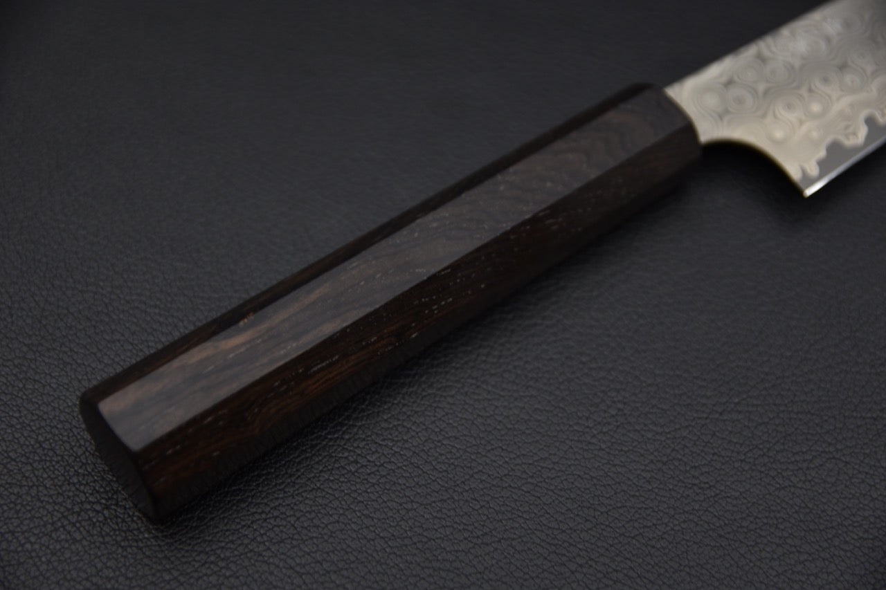 Nigara Hamono SG2 Damascus Anmon Kiritsuke Petty 150mm Ebony