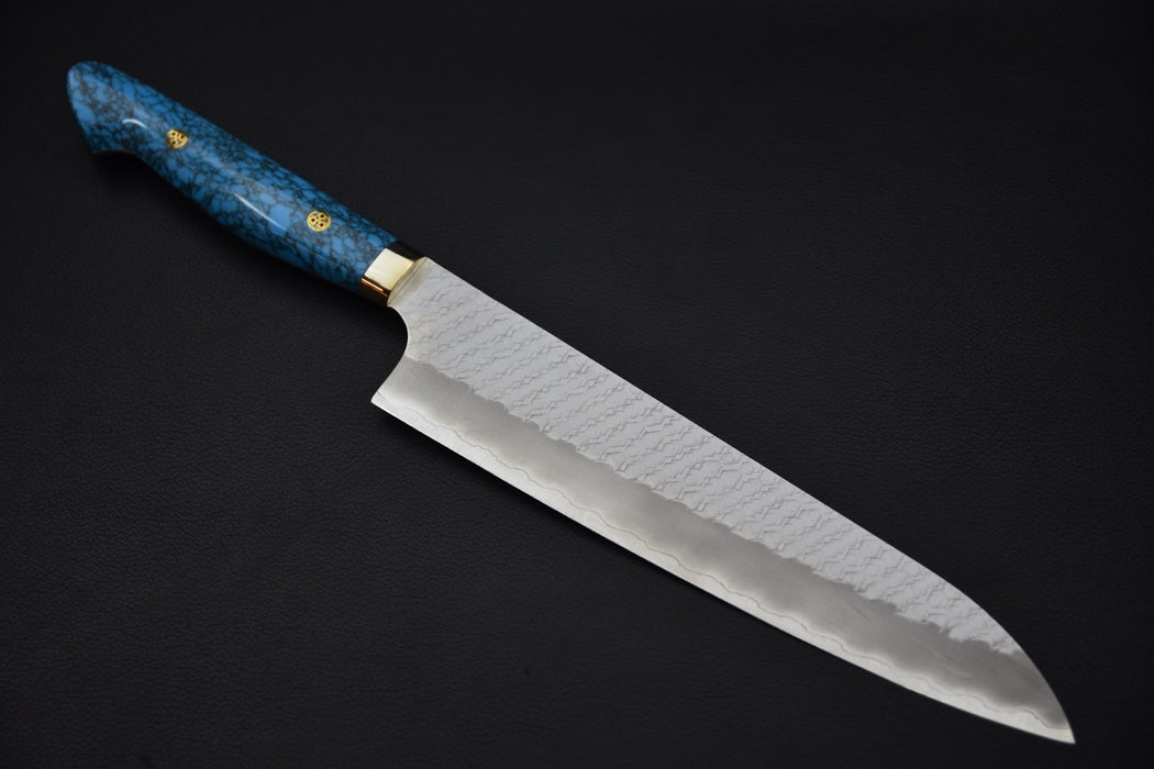 Nigara Hamono SG2 Kurouchi Migaki Gyuto 240mm Turquoise