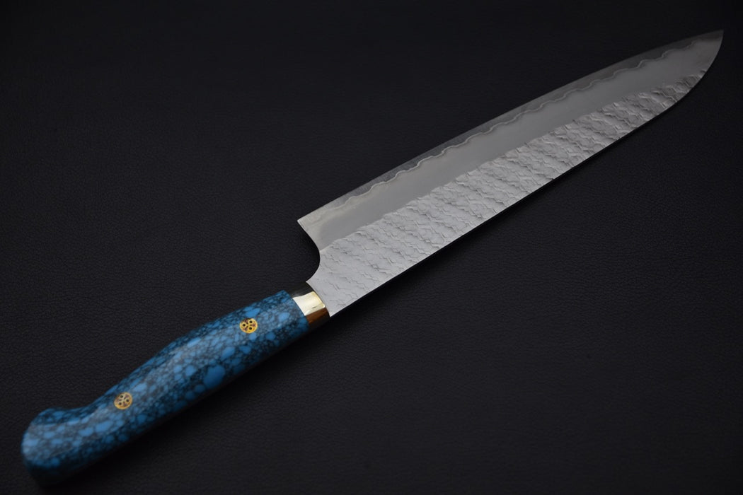 Nigara Hamono SG2 Kurouchi Migaki Gyuto 240mm Turquoise