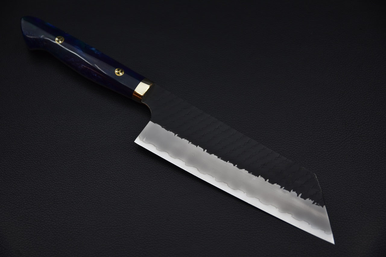 Nigara Hamono SG2 Kurouchi Tsuchime Flat Bunka Deep Blue