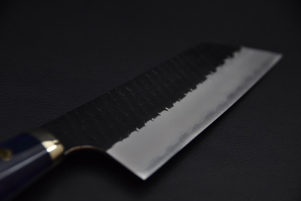 Nigara Hamono SG2 Kurouchi Tsuchime Flat Bunka Deep Blue