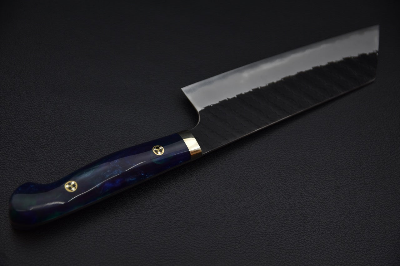 Nigara Hamono SG2 Kurouchi Tsuchime Flat Bunka Deep Blue