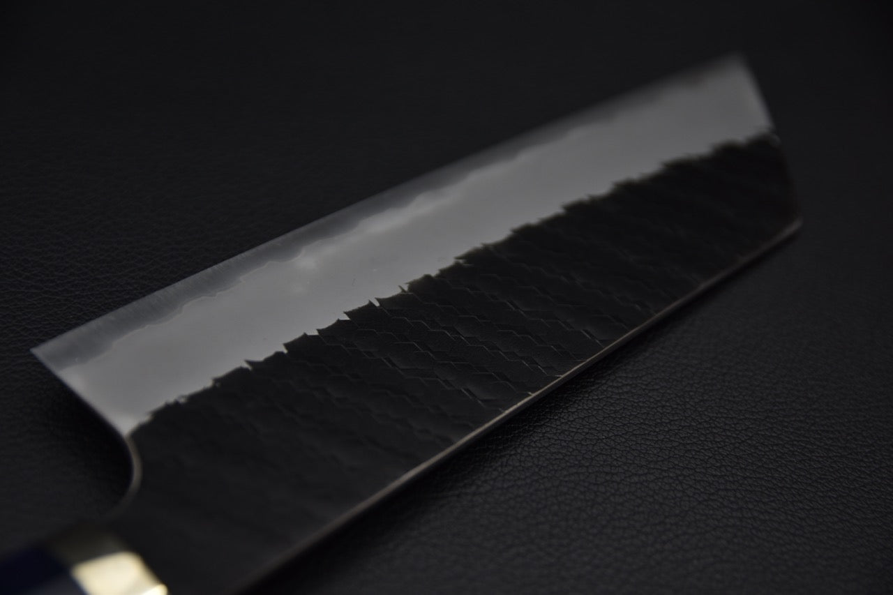 Nigara Hamono SG2 Kurouchi Tsuchime Flat Bunka Deep Blue