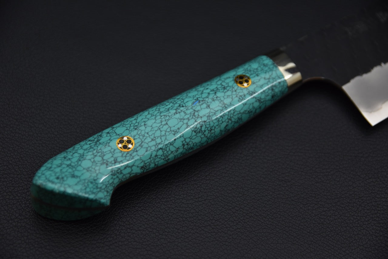 Nigara Hamono SG2 Kurouchi Tsuchime Nakiri Kiritsuke Turquoise #1