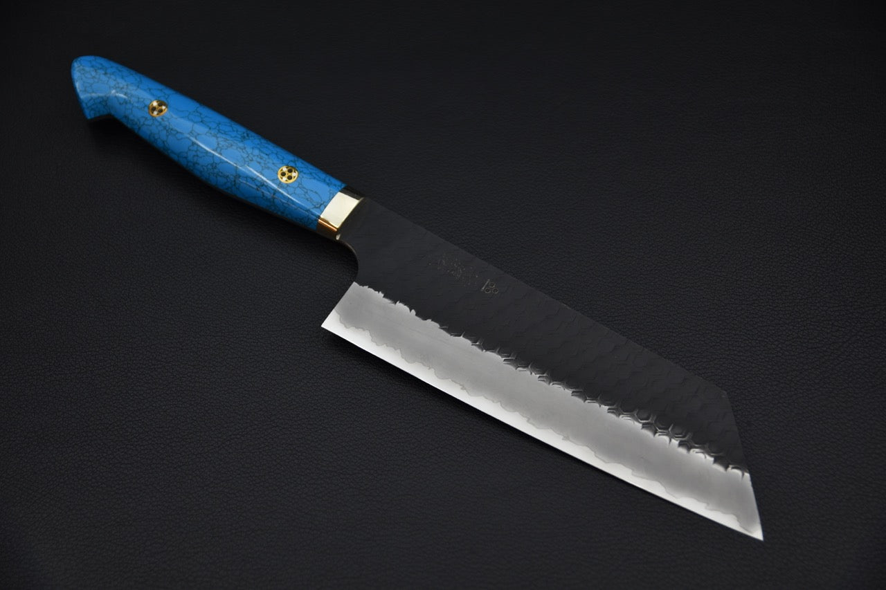 Nigara Hamono SG2 Kurouchi Tsuchime Nakiri Kiritsuke Turquoise #2