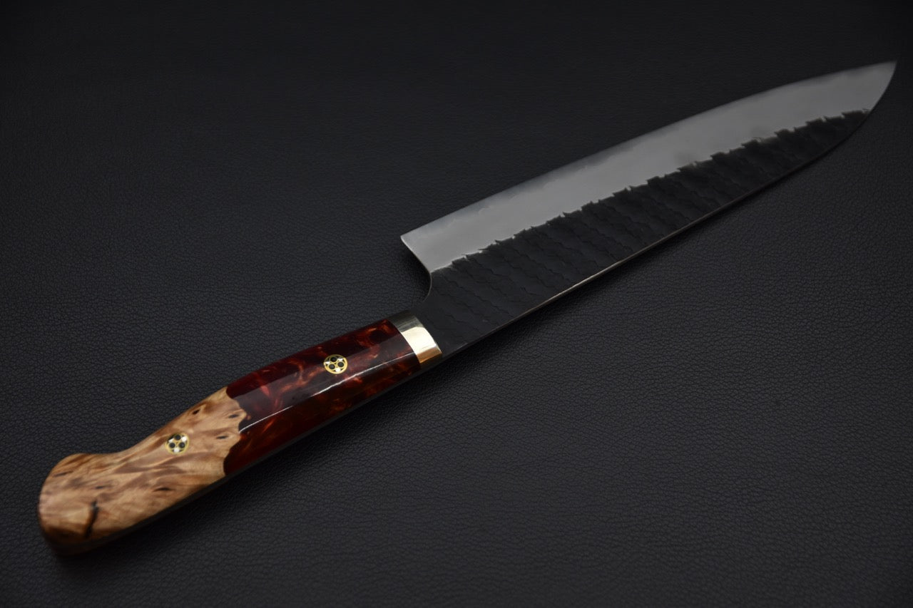 Nigara Hamono SG2 Kurouchi Tsuchime Gyuto 210mm Momiji
