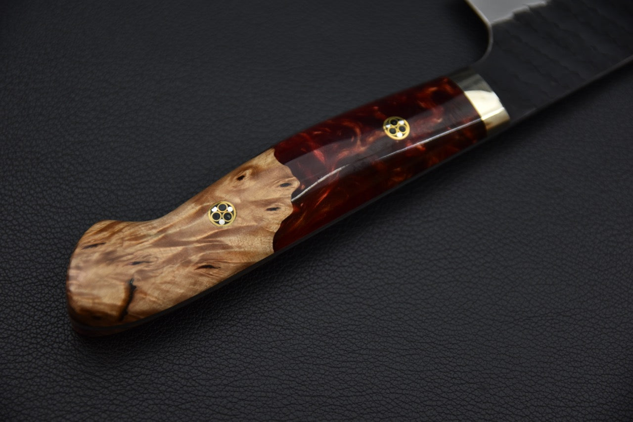 Nigara Hamono SG2 Kurouchi Tsuchime Gyuto 210mm Momiji