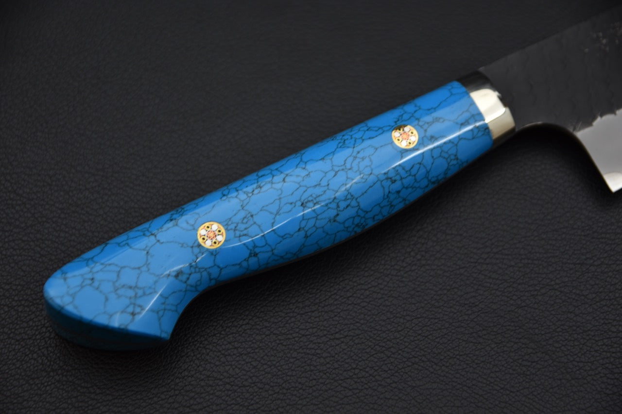 Nigara Hamono SG2 Kurouchi Tsuchime Gyuto 240mm Turquoise