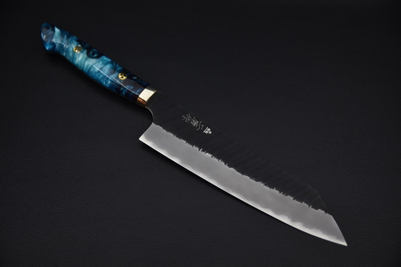 Nigara Hamono SG2 Kurouchi Tsuchime Gyuto Kiritsuke 210mm Winter Storm