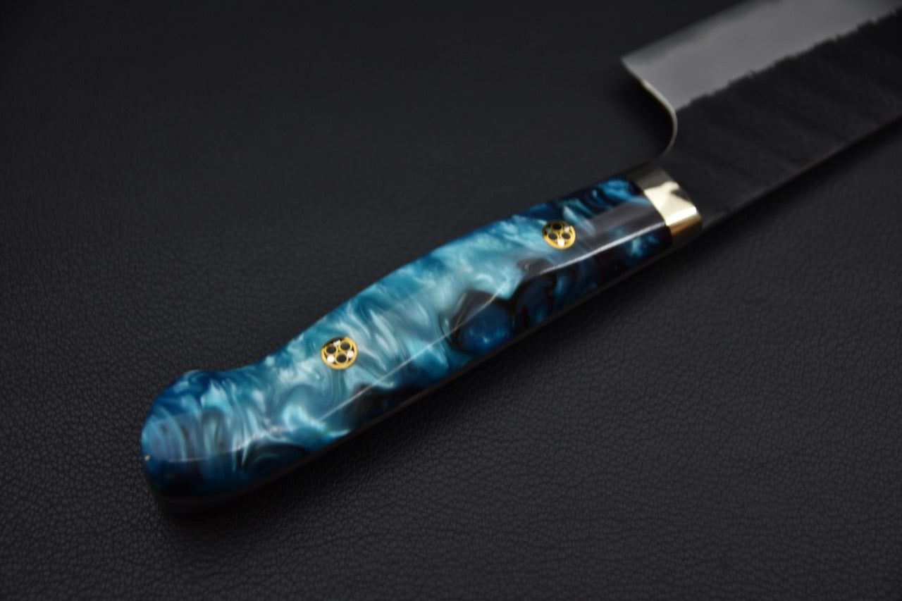 Nigara Hamono SG2 Kurouchi Tsuchime Gyuto Kiritsuke 210mm Winter Storm