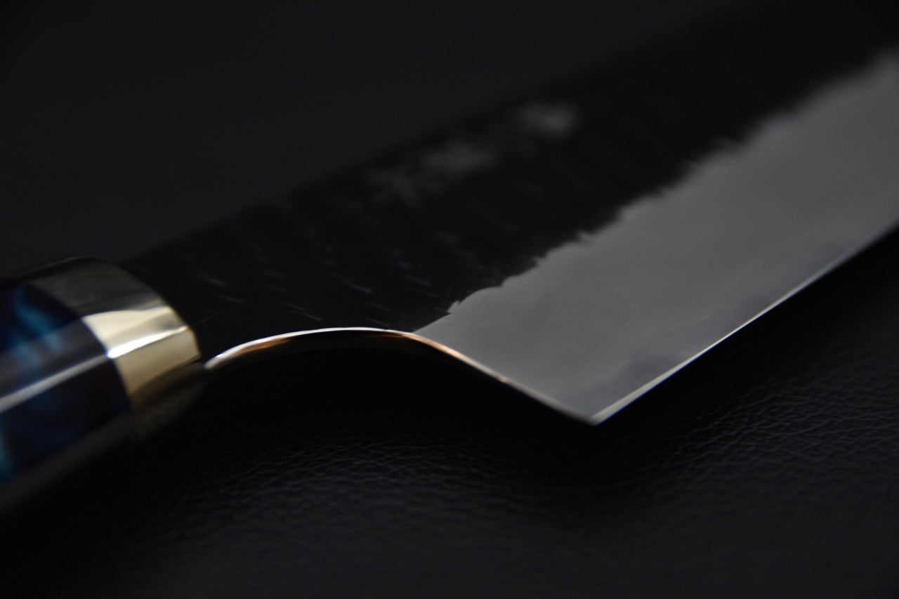 Nigara Hamono SG2 Kurouchi Tsuchime Gyuto Kiritsuke 210mm Winter Storm