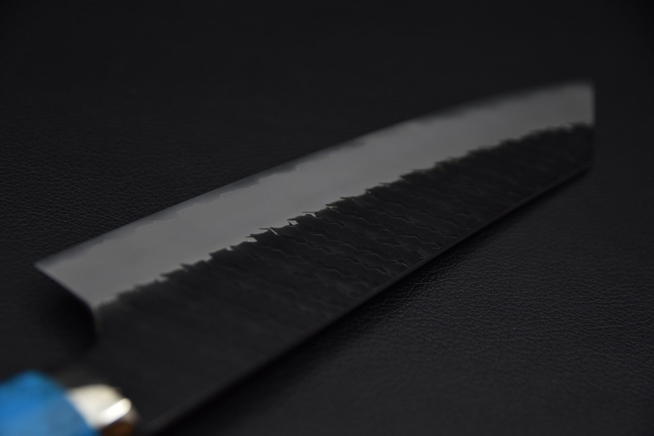 Nigara Hamono SG2 Kurouchi Tsuchime Gyuto Kiritsuke 210mm Turquoise