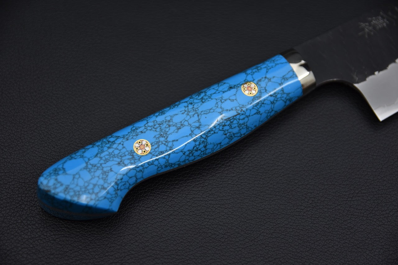 Nigara Hamono SG2 Kurouchi Tsuchime Gyuto Kiritsuke 210mm Turquoise