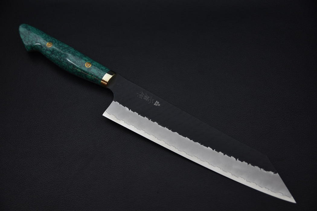 Nigara Hamono SG2 Kurouchi Tsuchime Gyuto Kiritsuke 240mm Turquoise