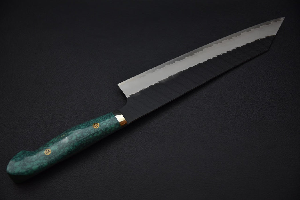 Nigara Hamono SG2 Kurouchi Tsuchime Gyuto Kiritsuke 240mm Turquoise