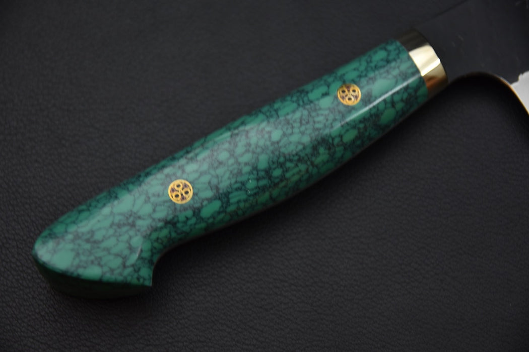 Nigara Hamono SG2 Kurouchi Tsuchime Gyuto Kiritsuke 240mm Turquoise