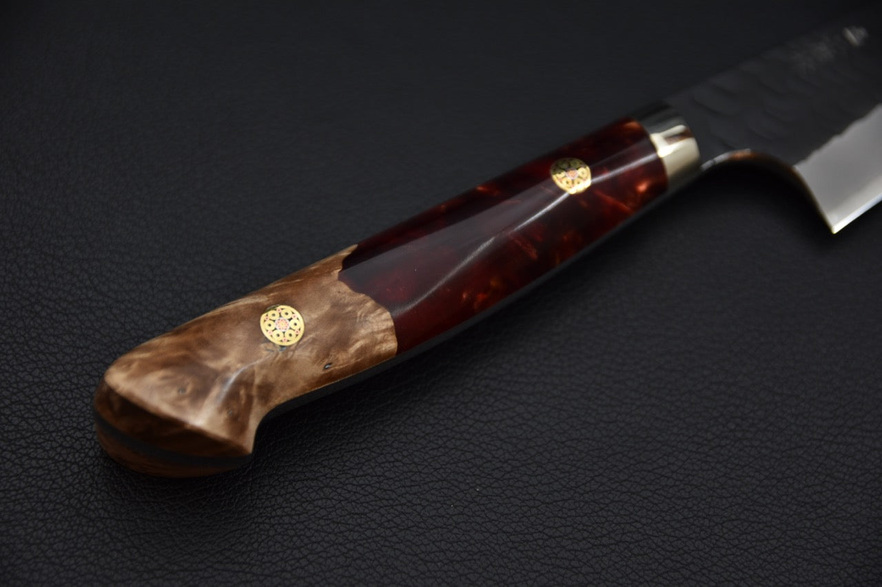 Nigara Hamono SG2 Kurouchi Tsuchime Honesuki 150mm Acrylique Momiji